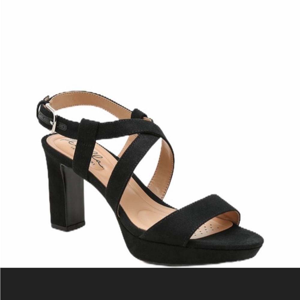 Abella Lapis Black Suede Platform Sandal ❤️ New!